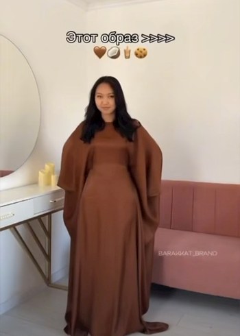 Kahverengi elbise - Görsel 6