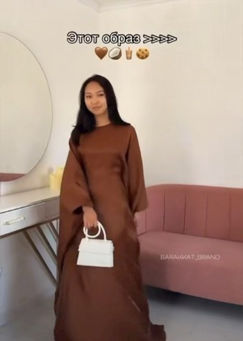 Kahverengi elbise - Görsel 7