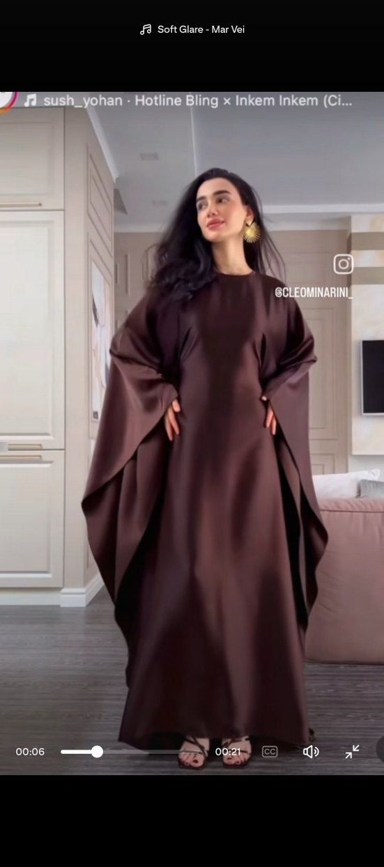 Kahverengi elbise - Görsel 3