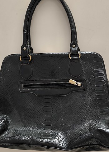 Prada Prada Siyah Deri Yılan Desenli Kadın Çanta