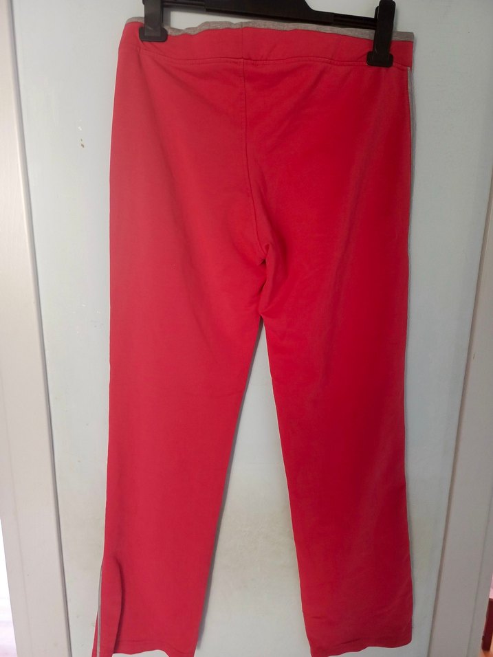 Fermuarlı Kırmızı Dar Kesim Spor Pantolon - Görsel 2