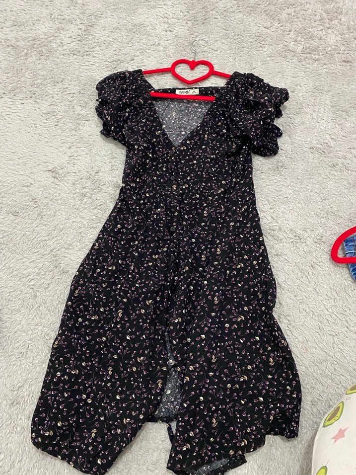 Mor Desenli V Yaka Hamile Bluzu - Görsel 2