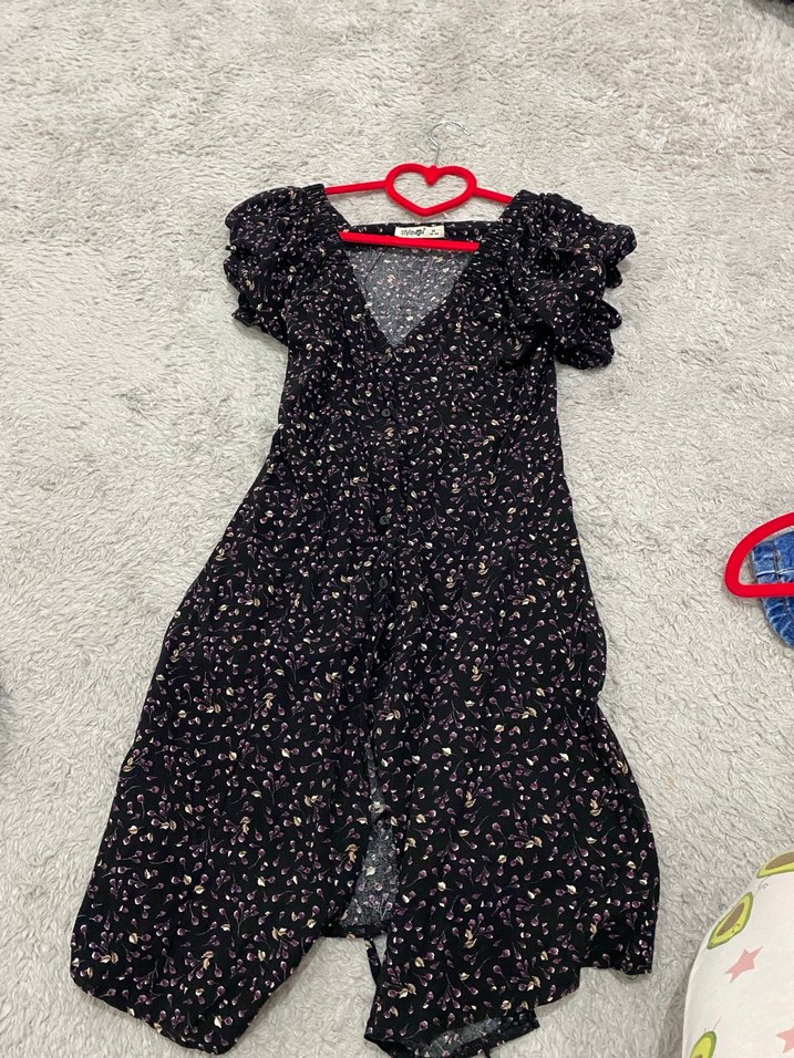 Mor Desenli V Yaka Hamile Bluzu - Görsel 3