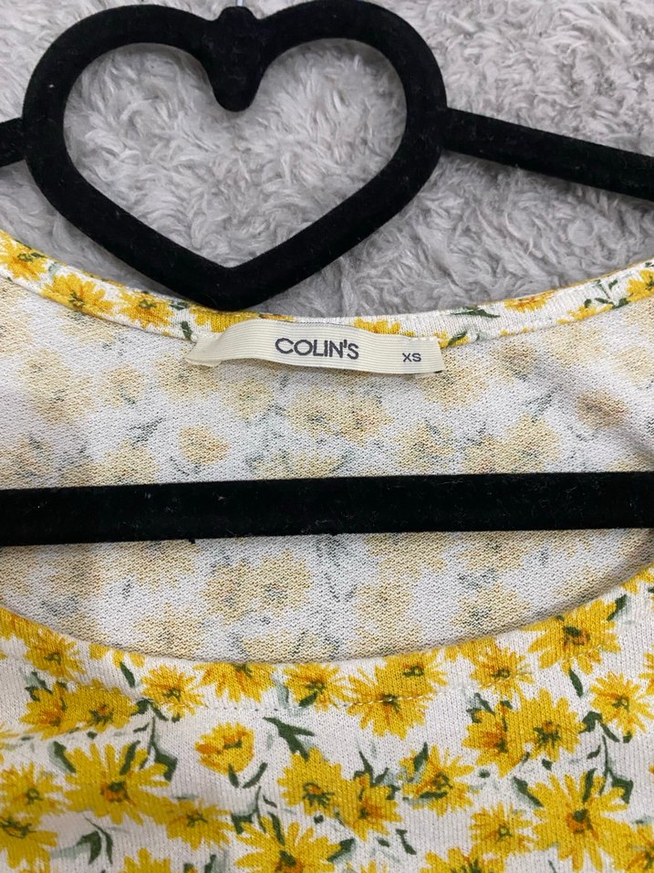 Sarı Çiçekli Mini Bohem Elbise - Görsel 4