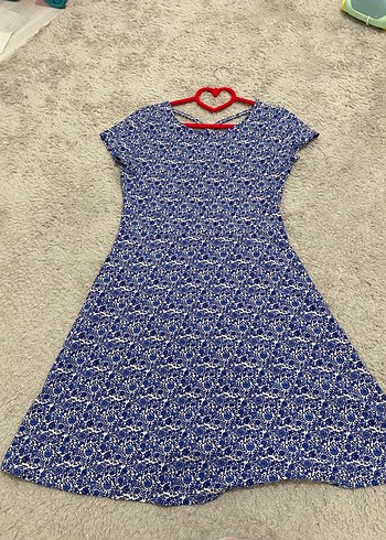 Mavi Desenli Bohem Kadın Elbise - Görsel 2