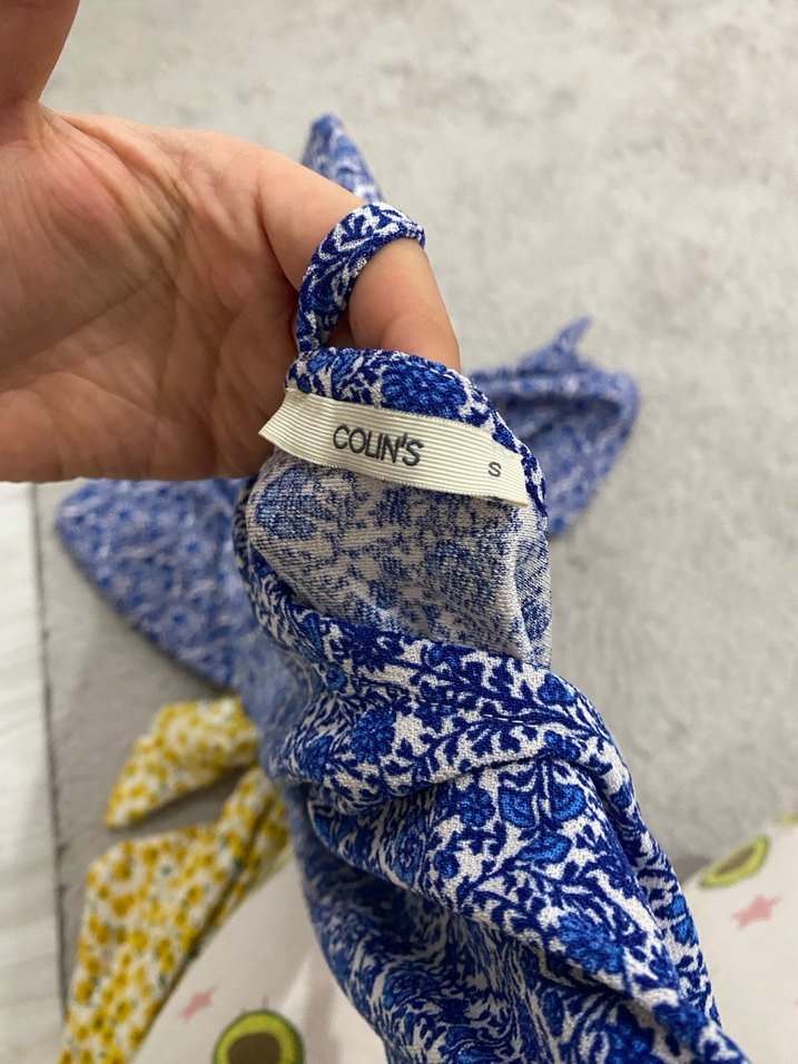 Mavi Desenli Bohem Kadın Elbise - Görsel 4