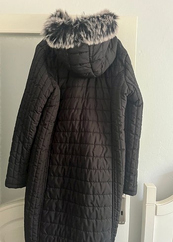 xxl Beden Kadın Siyah Uzun Kışlık Kapitone Mont