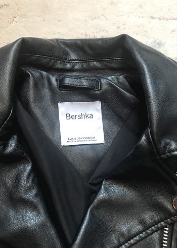 Bershka Berskha Kadın Siyah Deri Biker Ceket