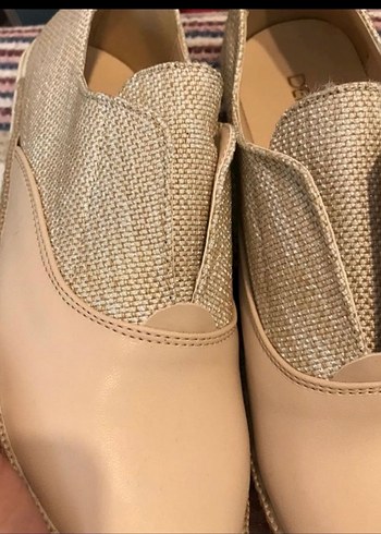 37,5 Beden ten rengi Renk Bej Kadın Dolgu Topuk Espadril