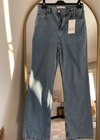 27 Beden beyaz Renk Rahat Kesim Midi Boy Beyaz Denim Kadın Jean