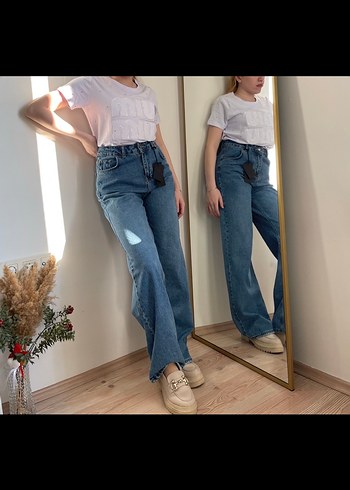 Prada Kadın Beyaz Tie-Dye Salaş Midi Jean