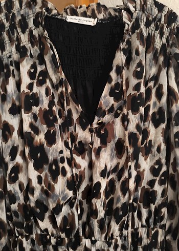 Zara Leopar Desenli Uzun Kadın Elbise