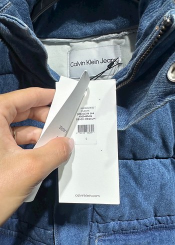 s Beden mavi Renk Calvin Klein Düğmeli Lacivert Midi Denim mont