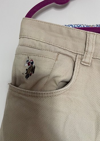 Erkek Bej Keten Rahat Kesim Pantolon - Görsel 6