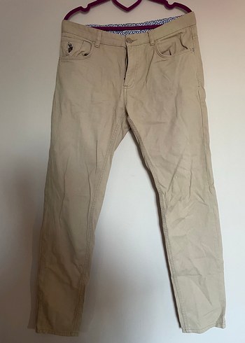 Erkek Bej Keten Rahat Kesim Pantolon - Görsel 5