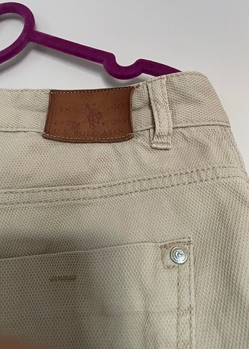 Erkek Bej Keten Rahat Kesim Pantolon - Görsel 4