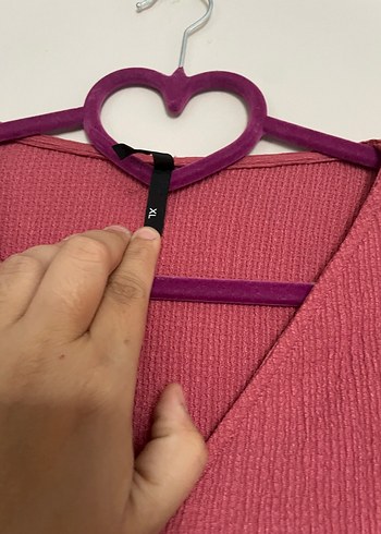 Pembe Uzun V Yaka Salaş Elbise - Görsel 3