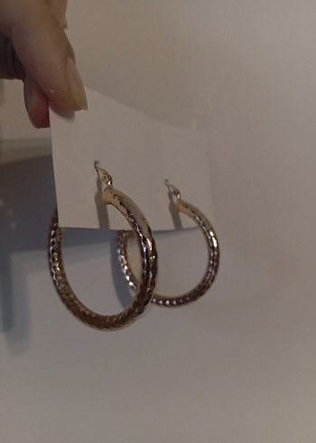 Accessorize Bej Yılan Desenli altın Halka Küpe