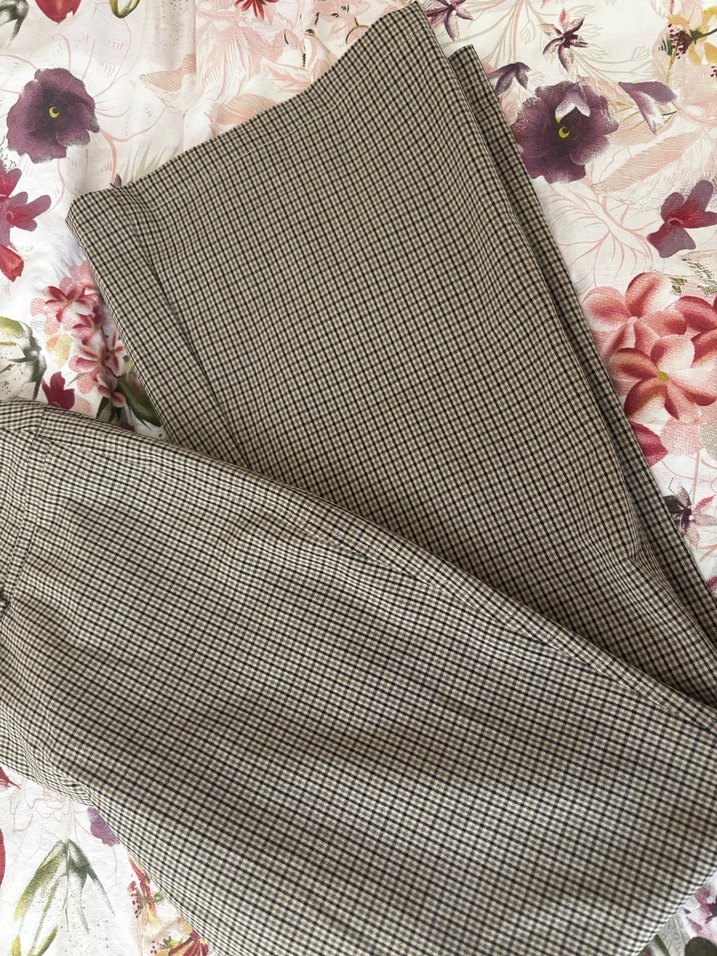 Bej Pilili Kadın Kumaş Pantolon Stradivarius - Görsel 3