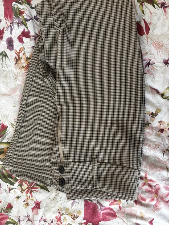 Bej Pilili Kadın Kumaş Pantolon Stradivarius - Görsel 4