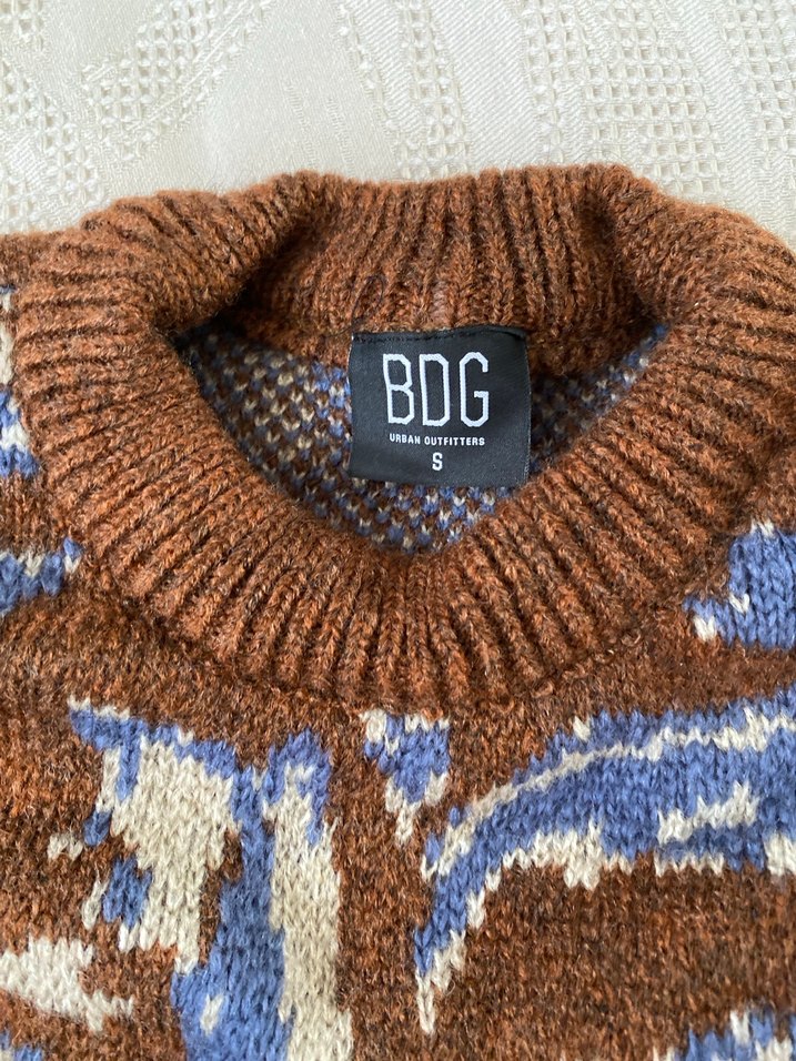 Kahverengi Örgü Kadın Kazak - Görsel 2