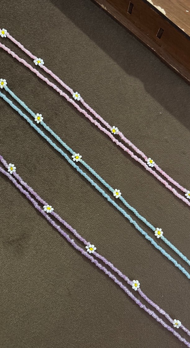 Bohem Uzun Boncuklu Çiçekli Pastel Kolye - Görsel 4