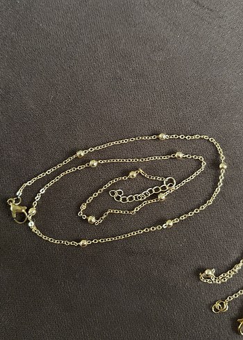 Altın Renk Mini Zincir Detaylı Bohem Kolye - Görsel 4