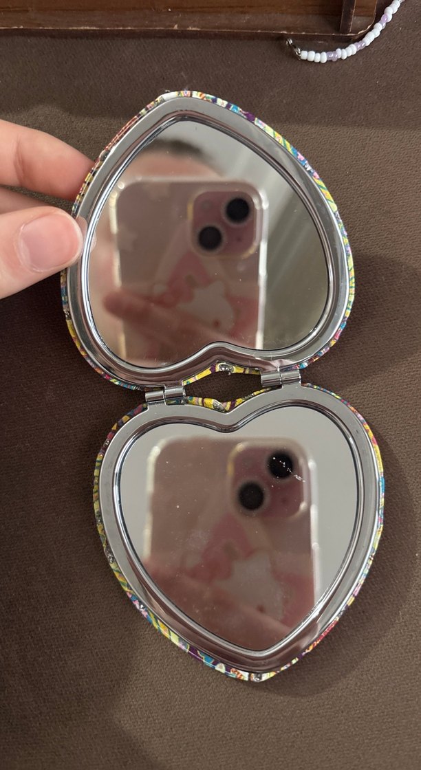 Renkli Çiçek Desenli Cep Aynası - Görsel 4