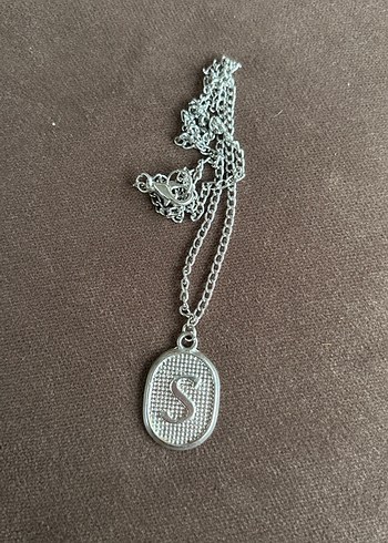 Gri S Harfli Uzun Zincirli Kadın Kolye - Görsel 5