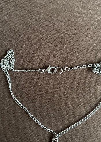 Gri S Harfli Uzun Zincirli Kadın Kolye - Görsel 4