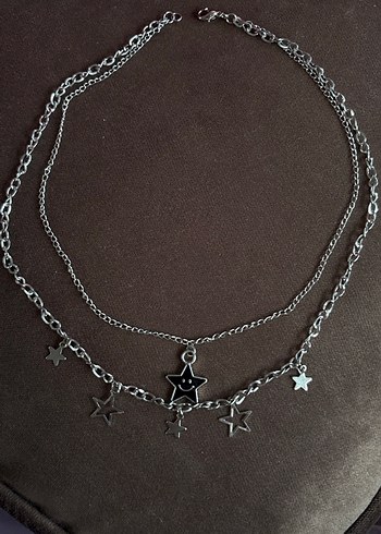 Zincir Detaylı Siyah Gotik Midi Kolye - Görsel 2