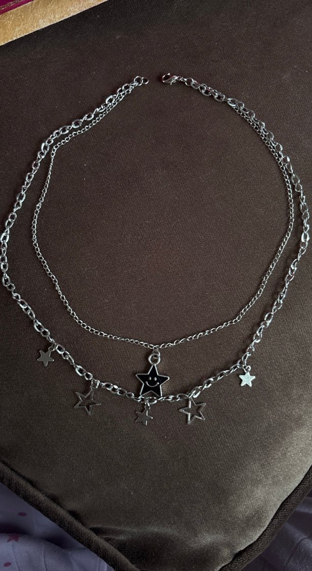 Zincir Detaylı Siyah Gotik Midi Kolye - Görsel 2