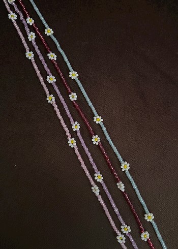 Çiçekli Boncuklu Bohem Kadın Kolye - Görsel 6