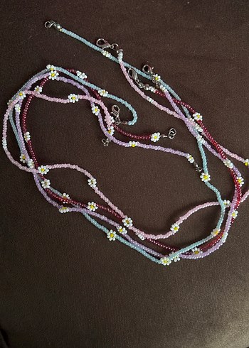 Çiçekli Boncuklu Bohem Kadın Kolye - Görsel 4