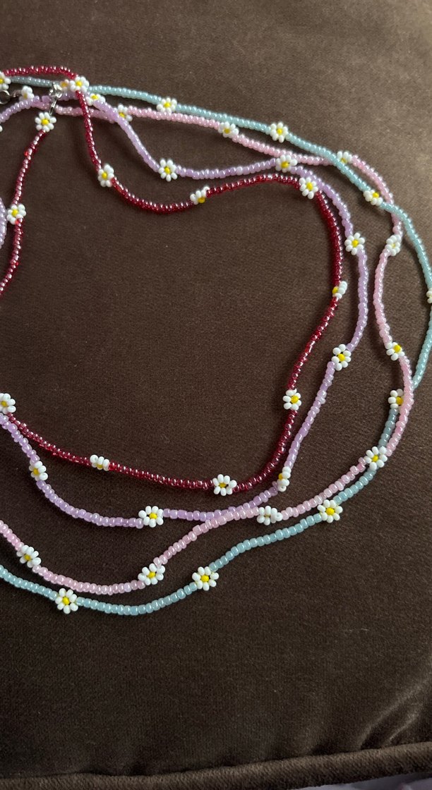 Çiçekli Boncuklu Bohem Kadın Kolye - Görsel 2