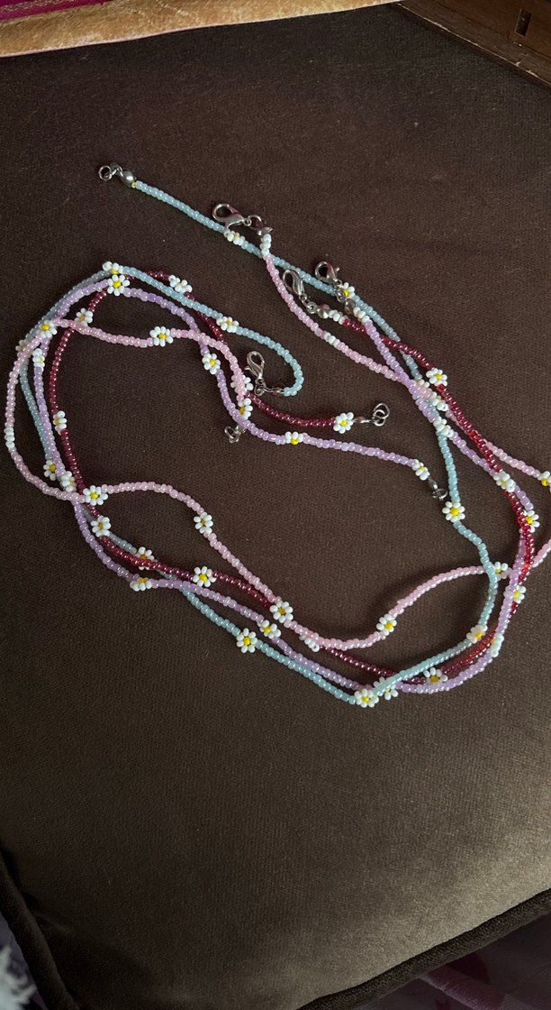 Çiçekli Boncuklu Bohem Kadın Kolye - Görsel 4