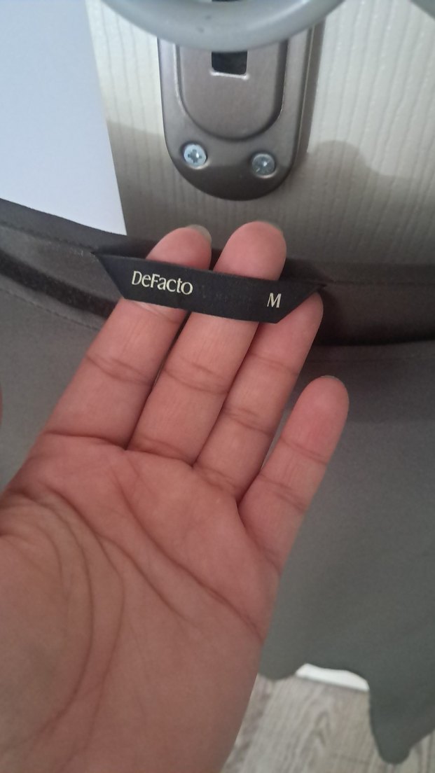 Haki Kadın Uzun Kollu şifon Salaş Bluz - Görsel 2