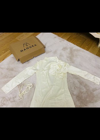 Uzun Kollu ekru abiye - Görsel 3