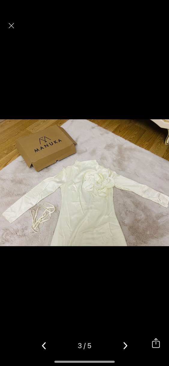 Uzun Kollu ekru abiye - Görsel 3