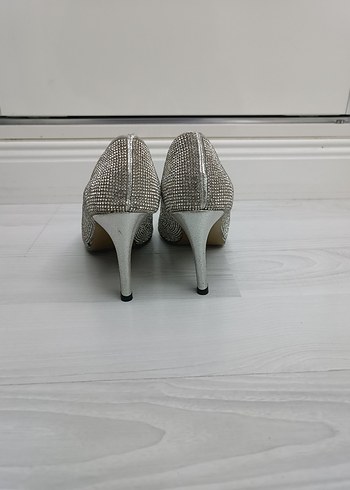 Silver Taşlı Stiletto Topuklu Ayakkabı - Görsel 3
