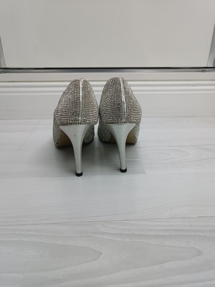 Silver Taşlı Stiletto Topuklu Ayakkabı - Görsel 3