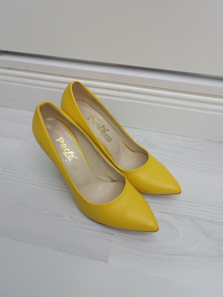 Sarı Stiletto Topuklu Kadın Ayakkabı - Görsel 2