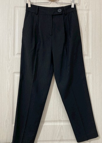 Düğmeli Siyah Keten Kadın Blazer Ceket - Görsel 3