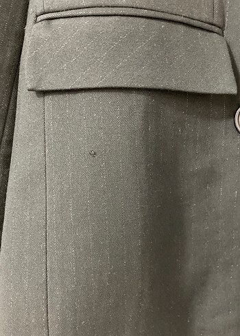 Düğmeli Siyah Keten Kadın Blazer Ceket - Görsel 5