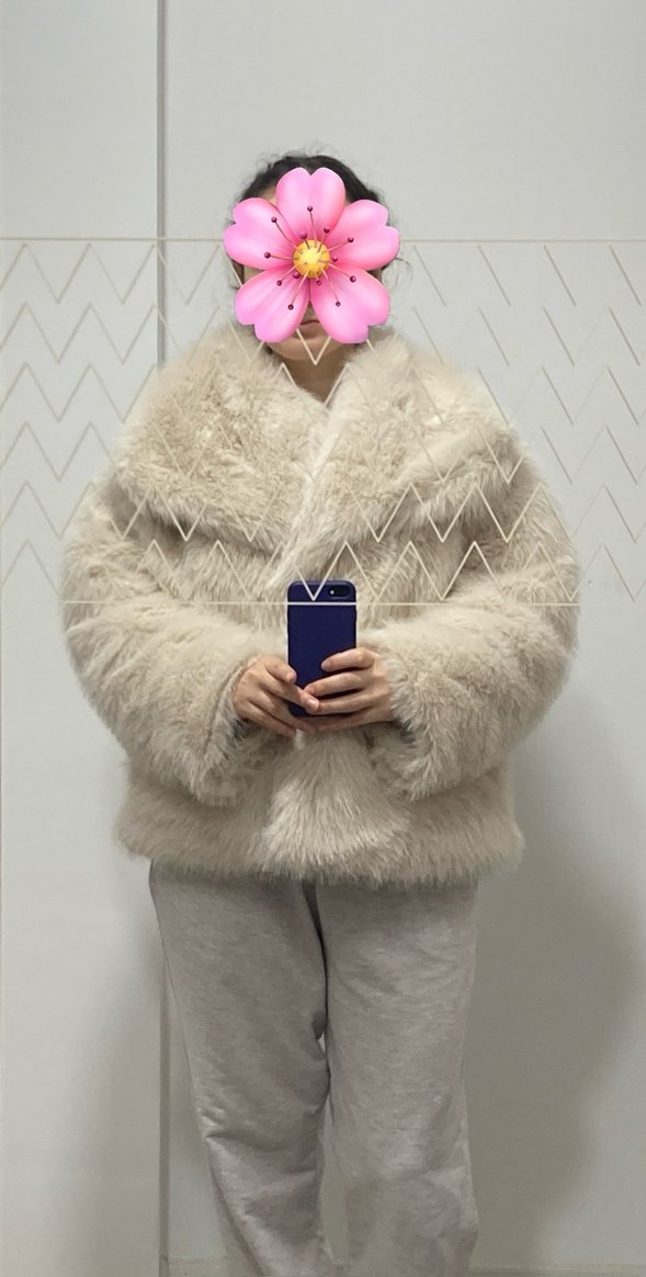 Kadın Taş Rengi Kürk Midi Ceket - Görsel 3