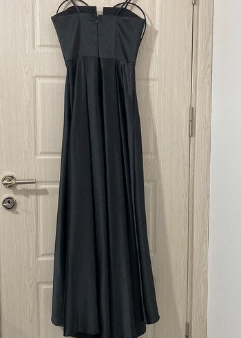 Siyah Straplez Uzun Abiye Elbise - Görsel 4