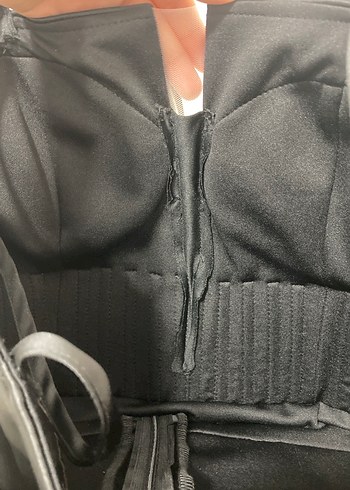 Siyah Straplez Uzun Abiye Elbise - Görsel 7