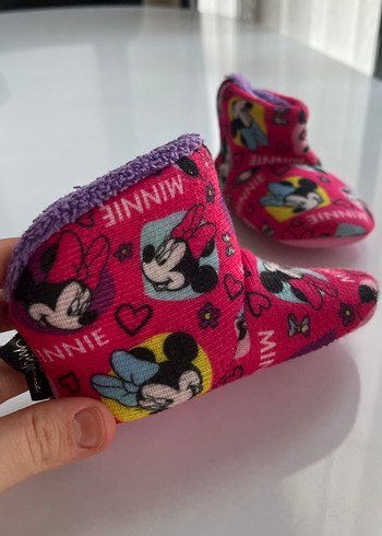 Renkli Minnie Mouse Baskılı Kız Çocuk Terlikleri - Görsel 2