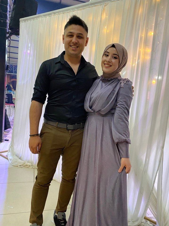 Mor Uzun Kollu Drape Detaylı Tesettür Elbise - Görsel 2