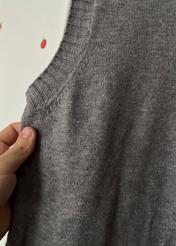 Gri Boğazlı Kolsuz Triko tunik - Görsel 3